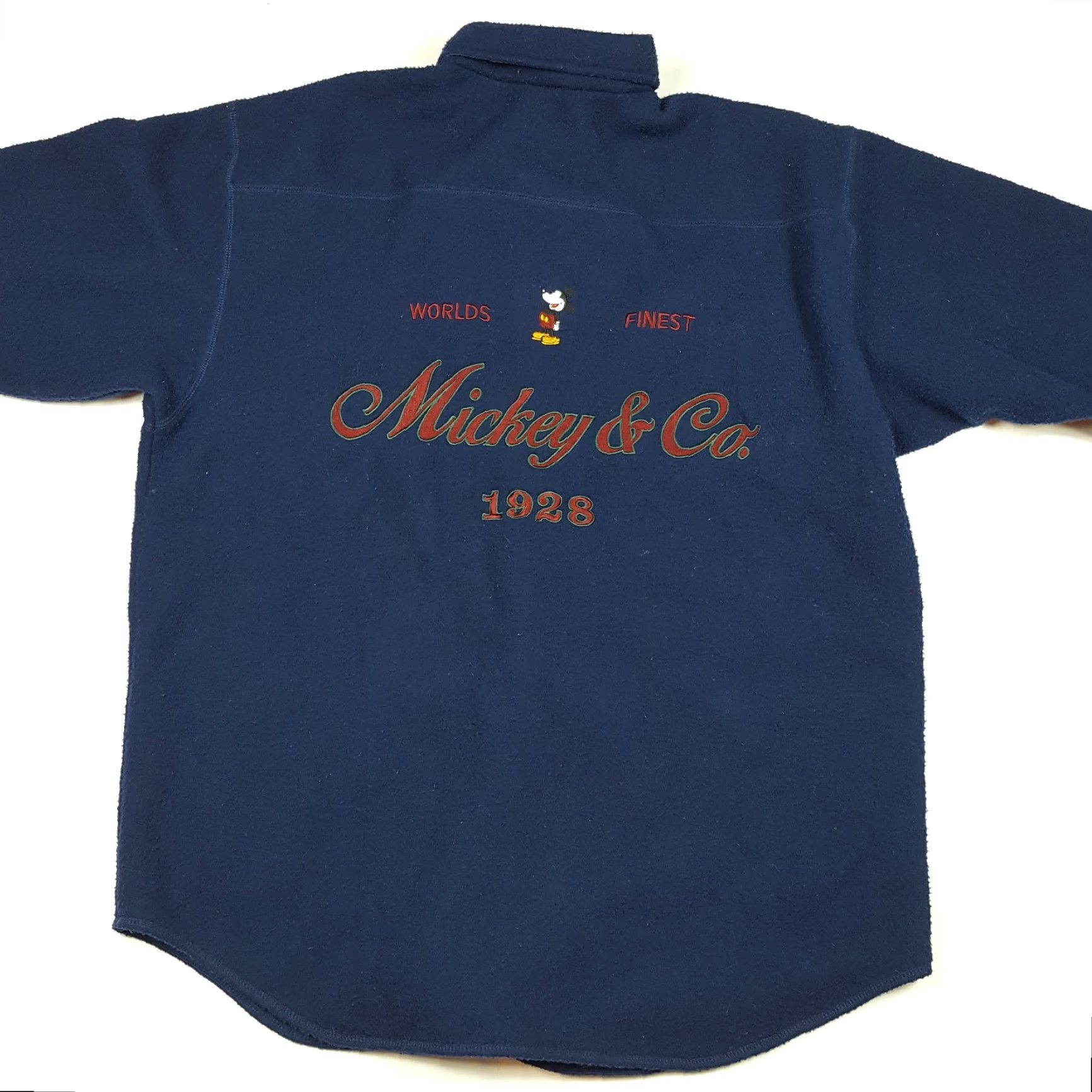 Mickey & Co. VTG 90s Mickey & Co Spell Out Men's Size XL Navy Blue Button Up Collared Dress Shirt Size 46R - 5 Thumbnail