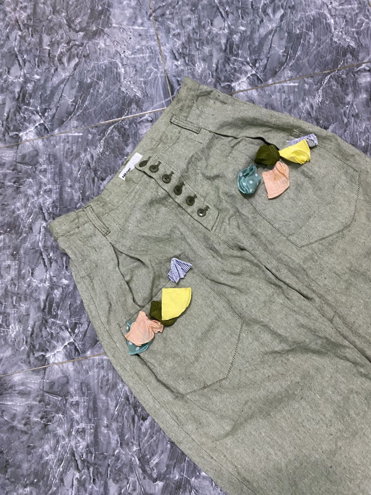 Ne-Net VINTAGE NE-NET X ISSEY MIYAKE Tape Drop Crotch Cropped Pants Size US 30 / EU 46 - 2 Thumbnail