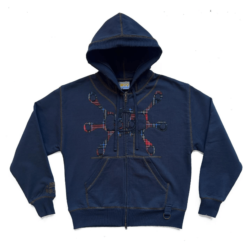 Japanese Brand × Vintage Harajuku Street Fashion Embroidery Stitching Zipper Hoodie Size US XXL / EU 58 / 5 - 1 Thumbnail