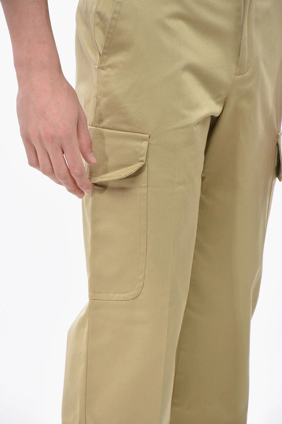 Versace og1mm0426 Cotton Gabardine Cargo Pant in Beige Size US 30 / EU 46 - 3 Thumbnail