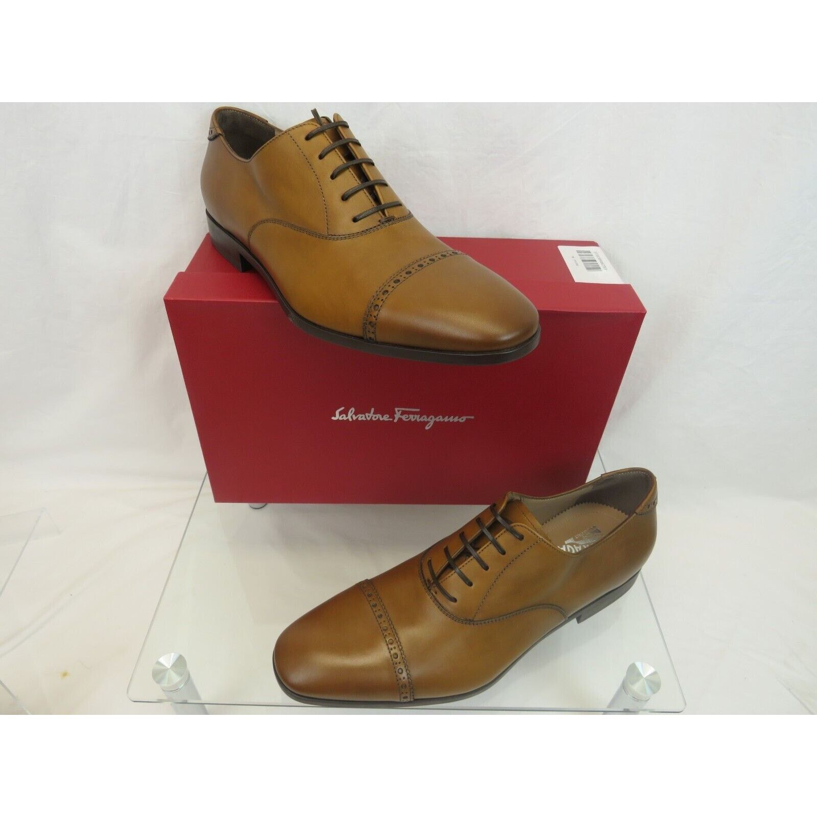 Salvatore Ferragamo FERRAGAMO BOSTON BROWN BROGUE LEATHER GANCINI OXFORDS 9.5 E Size US 10.5 / EU 43-44 - 4 Thumbnail