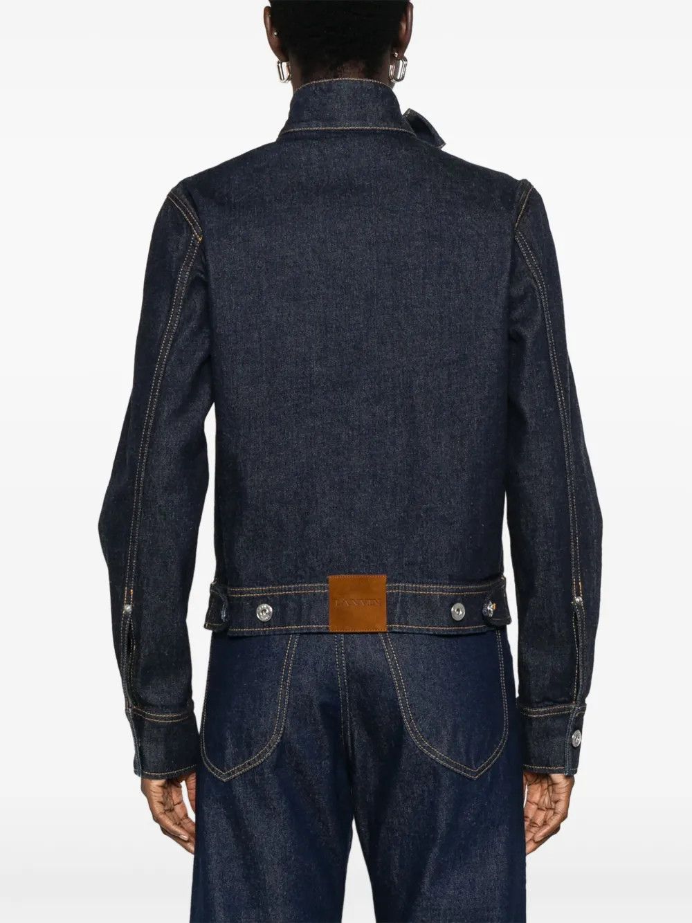 Lanvin o1y0326 Denim Jacket in Blue Size S / US 4 / IT 40 - 4 Thumbnail