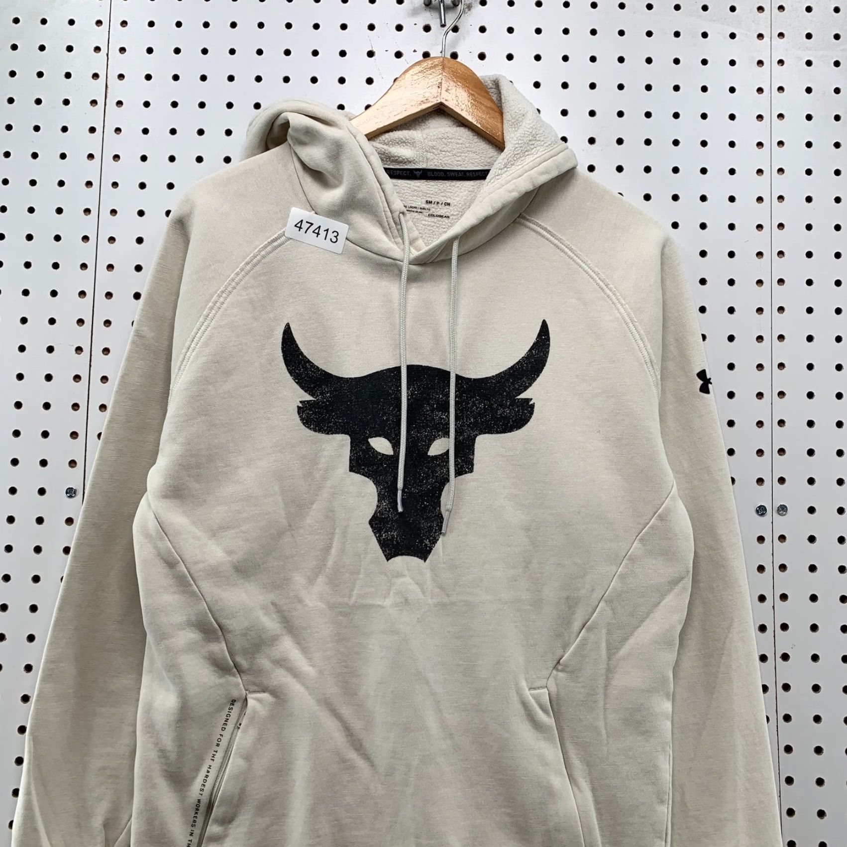 Under Armour Under Armour Project Rock Hoodie Sweatshirt Men Small Beige Blood Sweat Respect Hoodie Mens Small Beige Under Armour Project Rock Size US S / EU 44-46 / 1 - 4 Thumbnail