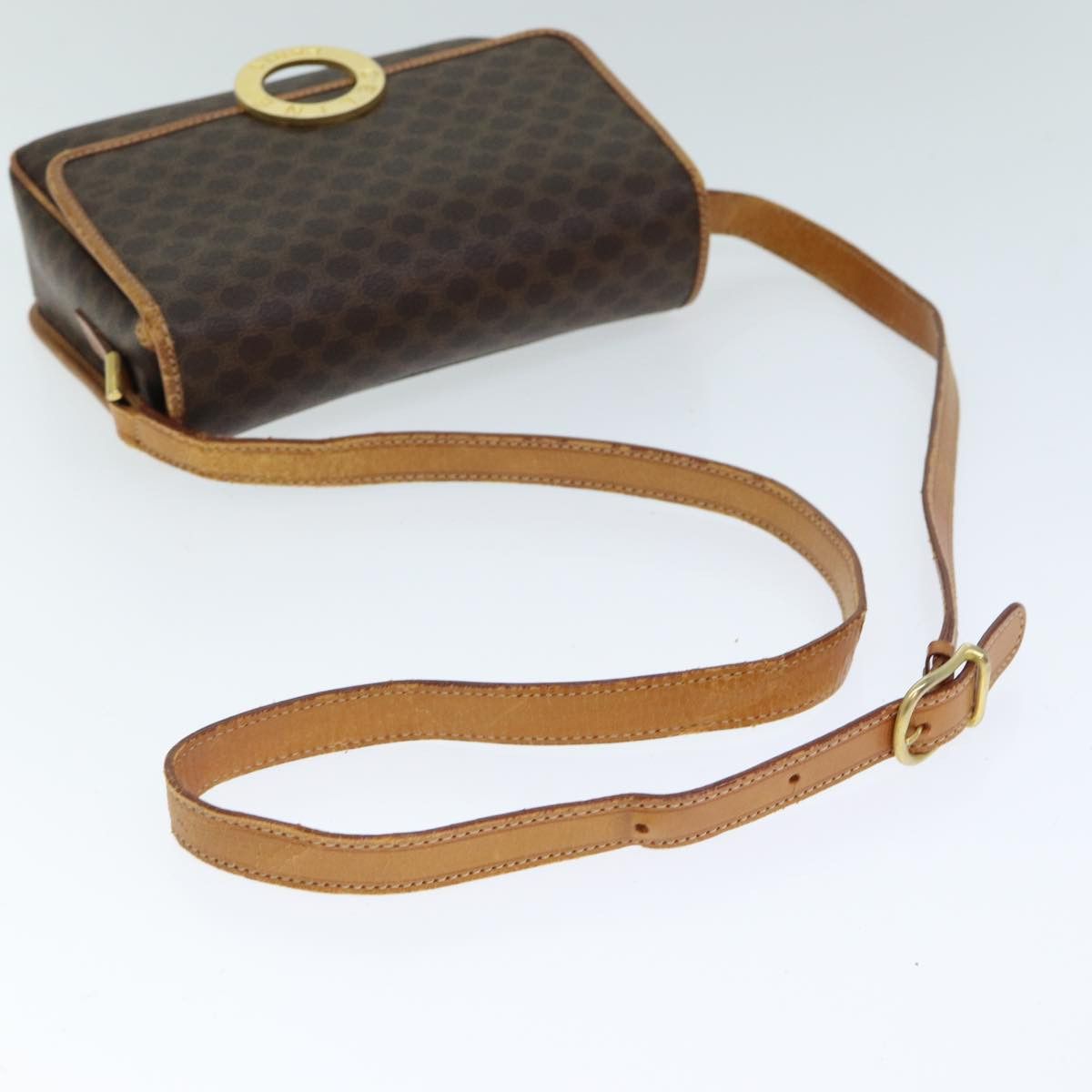 Celine CELINE Macadam Canvas Shoulder Bag Pvc Leather Brown Size ONE SIZE - 8 Thumbnail