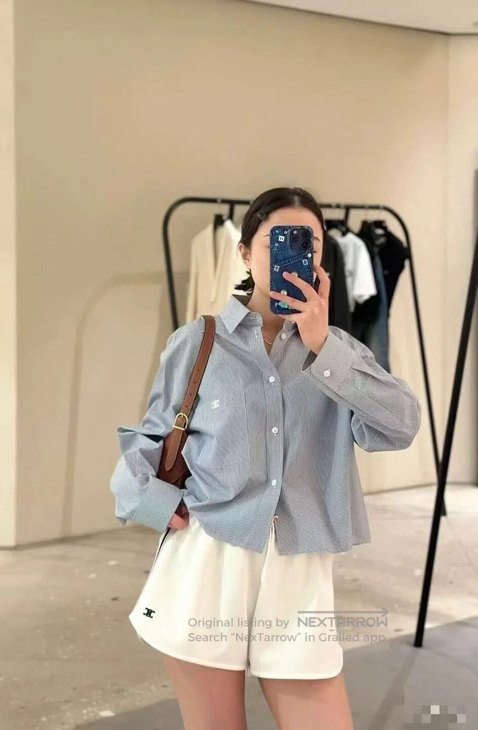 Celine Celine Striped Logo Shirt, Size 40. Size US XXS / EU 40 - 7 Thumbnail