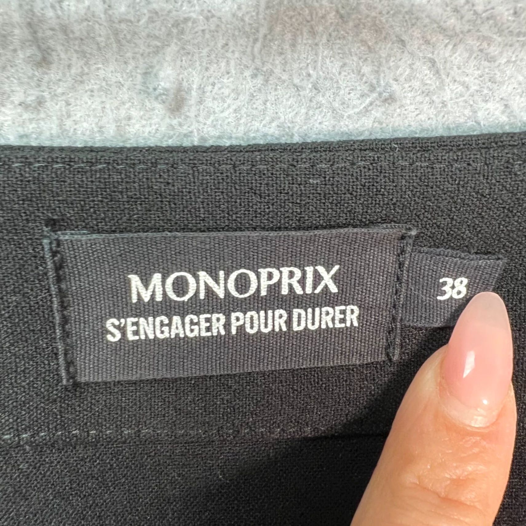 Vintage Monoprix Skirt Womens Size 38 Black A Line Wrap Short Mini Button Closure 38 Womens Menoprix? Size 26" / US 2 / IT 38 - 3 Thumbnail