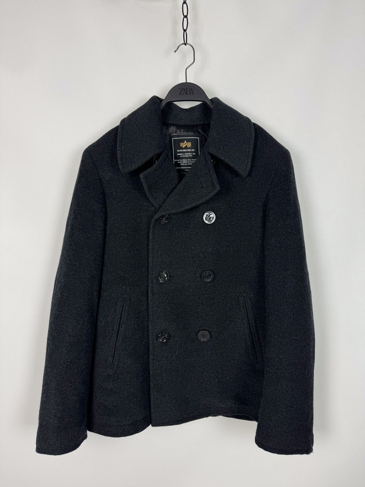 Alpha Industries Alpha Industries Wool Blend Pea Coat Jacket Size US S / EU 44-46 / 1 - 4 Thumbnail