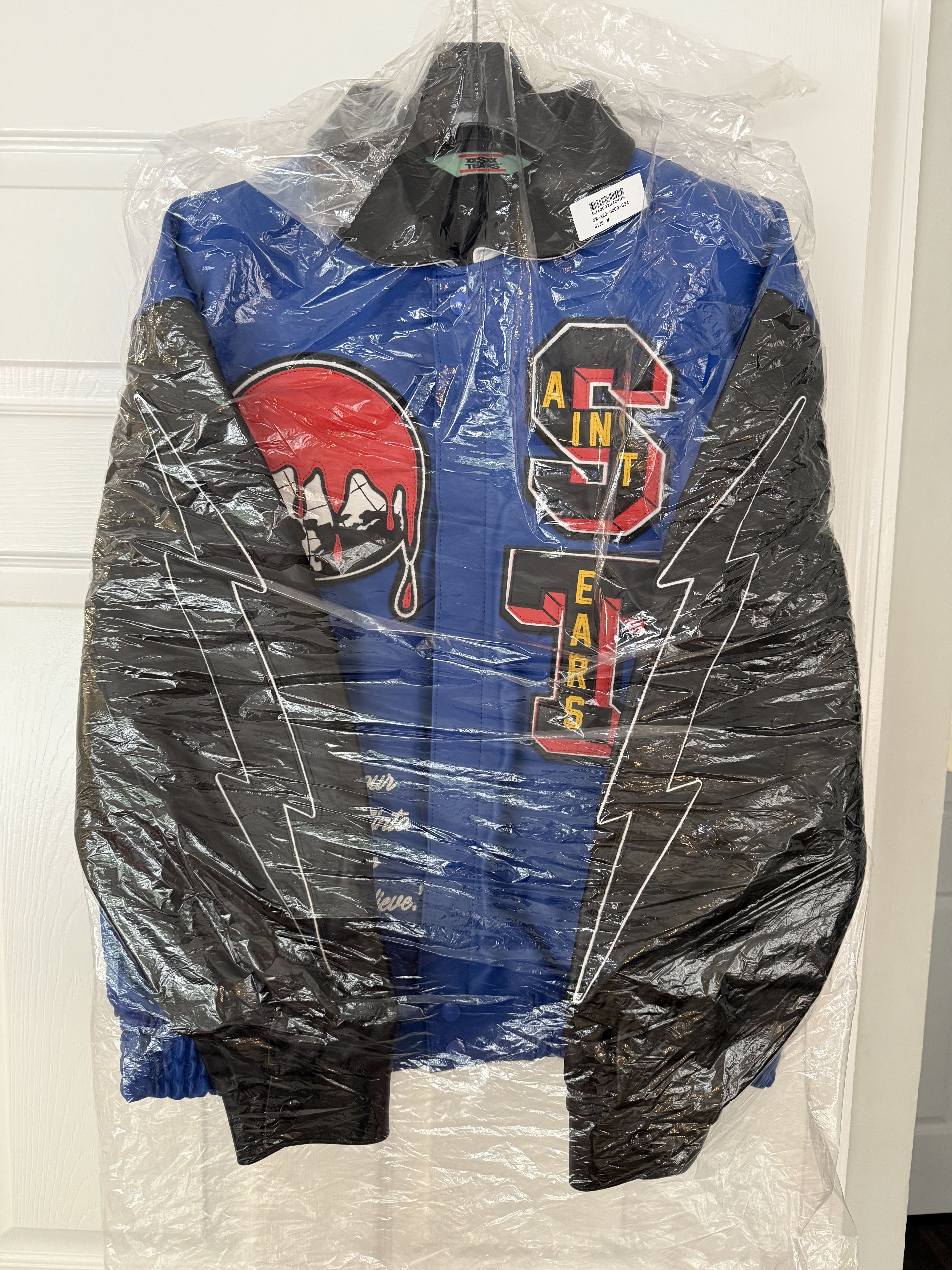 DENIM TEARS × Saint Michael Saint Michael Leather Holy Grail Jacket Size US M / EU 48-50 / 2 - 6 Thumbnail
