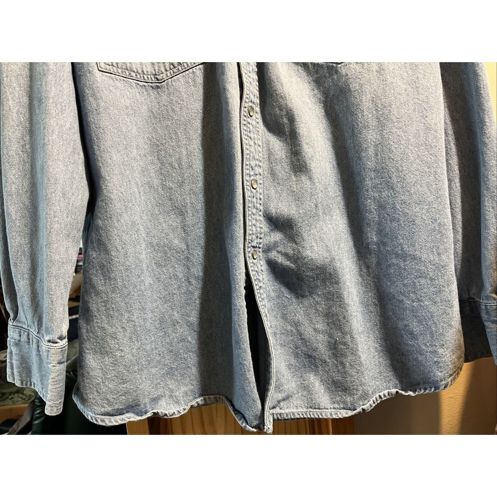 Dickies Dickies Shirt Mens Large Blue Denim LS Workwear Cotton Dark Size US L / EU 52-54 / 3 - 6 Thumbnail