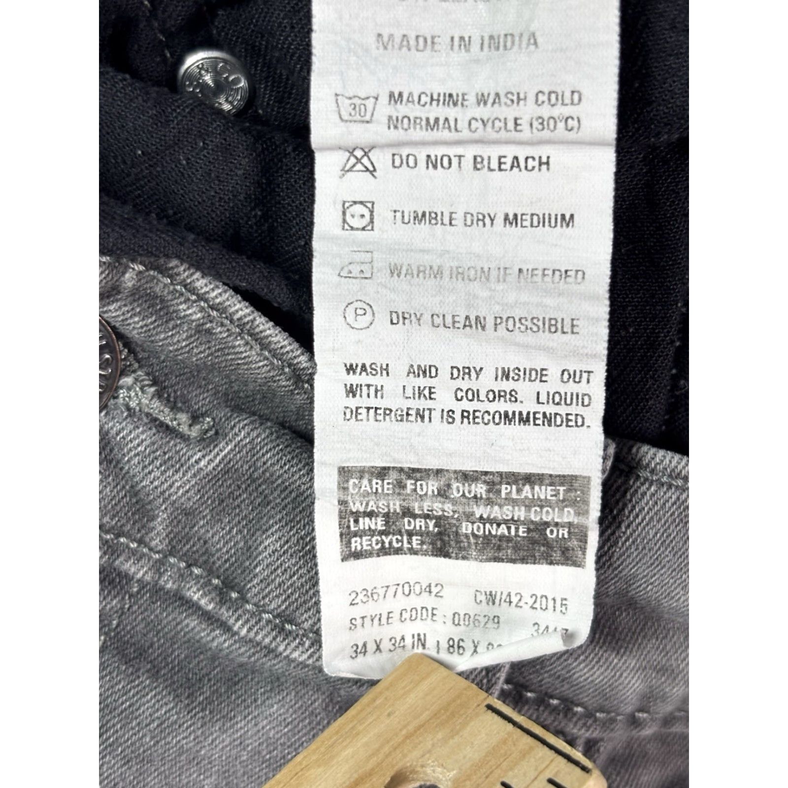 Levi's VTG Levis 513 Men's Jeans Straight Regular Fit 34x34 Gray/Black Distressed Button Zip Denim Cotton 5-Pocket Covenant Size US 34 / EU 50 - 7 Thumbnail