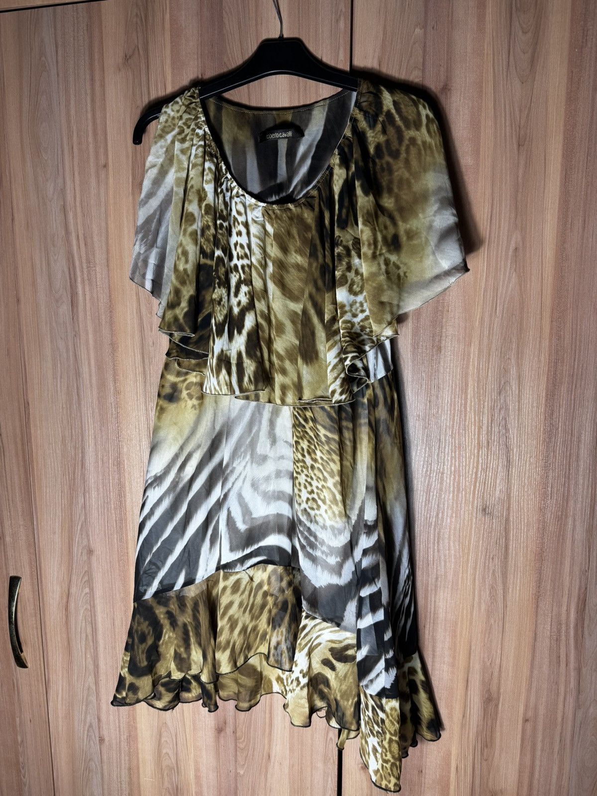 Roberto Cavalli luxury asymmetric roberto cavalli midi dress tiger pattern Size M / US 6-8 / IT 42-44 - 1 Thumbnail