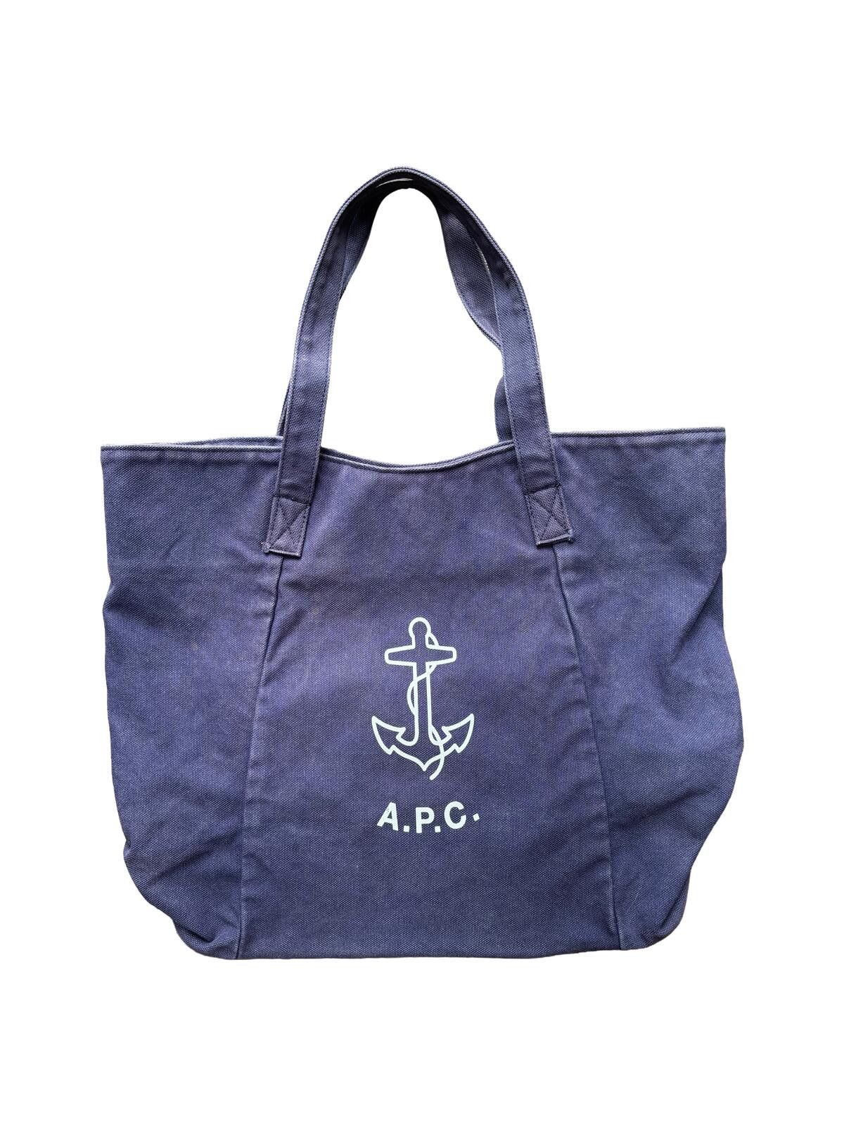 A.P.C. A.P.C. Anchor Logo Canvas Tote Bag Navy Size ONE SIZE - 1 Thumbnail