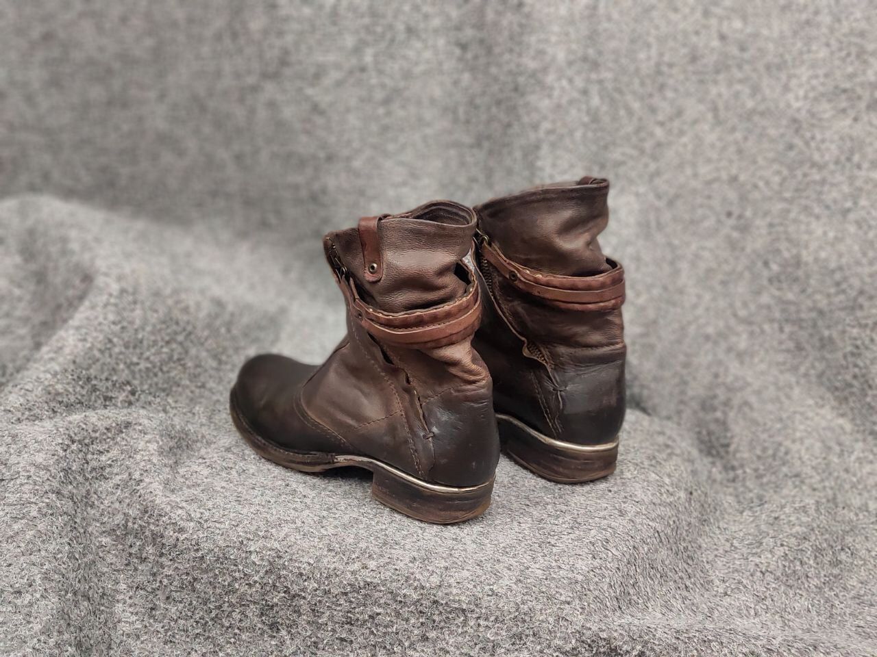 A.S.98 Airstep 98 Design Zipper Brown Leather Ankle Women Boots Size US 7 / IT 37 - 7 Thumbnail