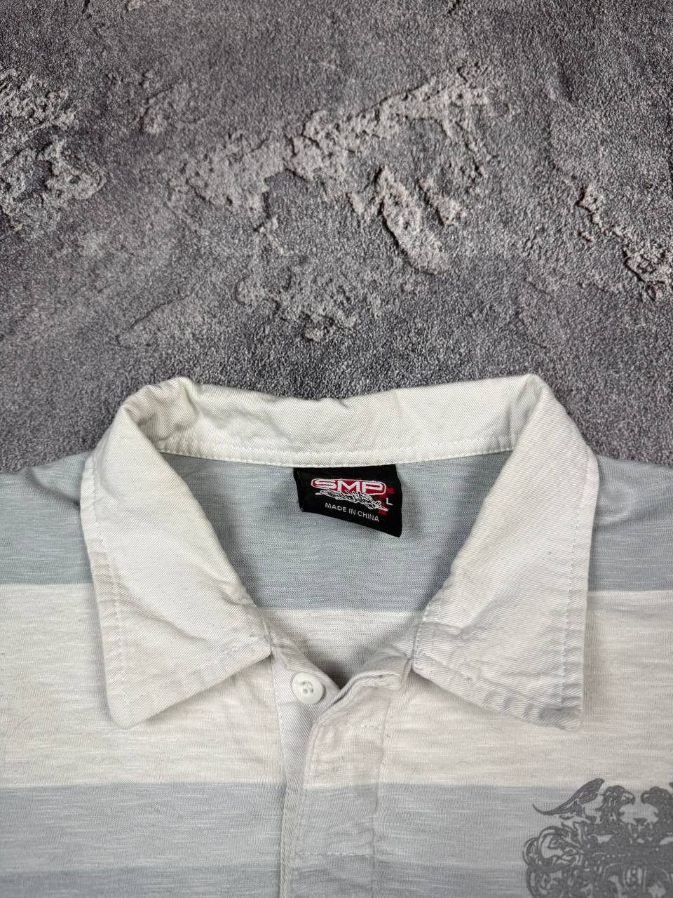 Beauty Beast Y2K Stripe Letters Print Polo 2000s Style Streetwear Size US L / EU 52-54 / 3 - 8 Thumbnail