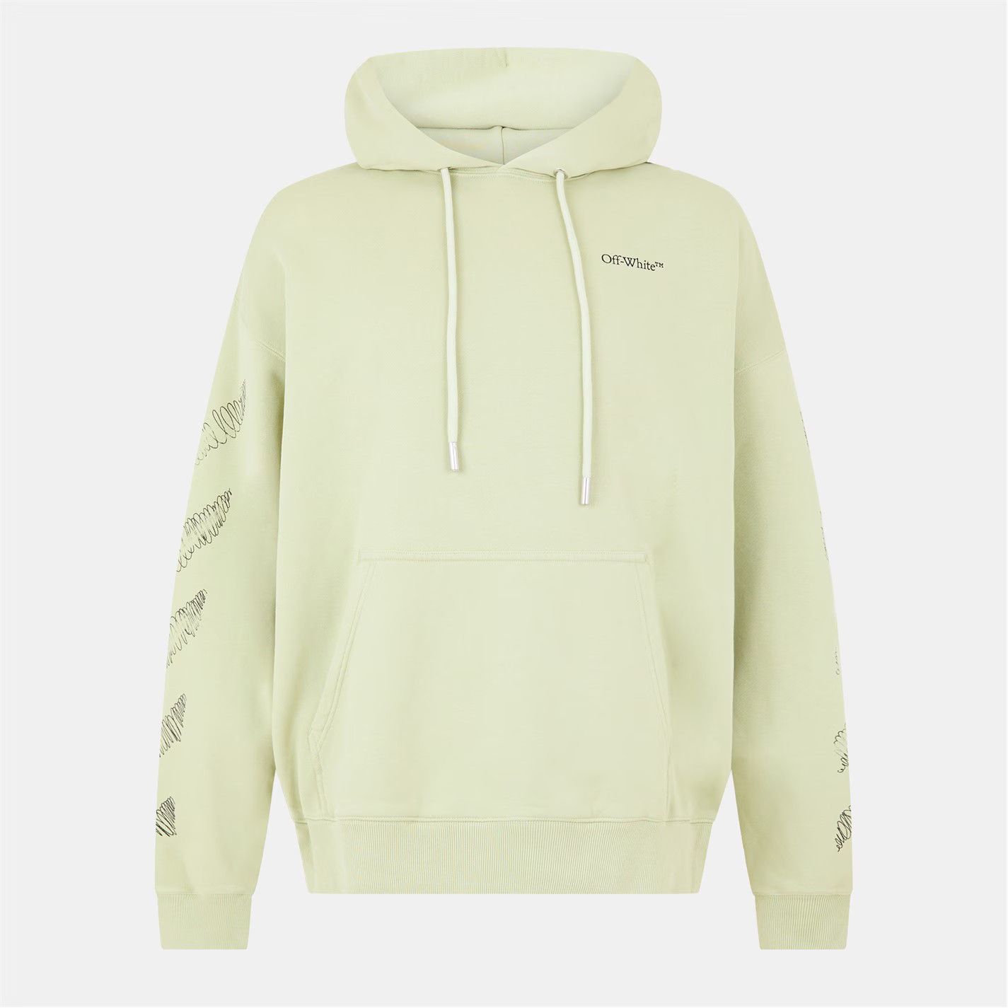 Off-White o1g2r1mq0226 Scrib Diag Pullover Hoodie In Light Green Size US M / EU 48-50 / 2 - 1 Thumbnail