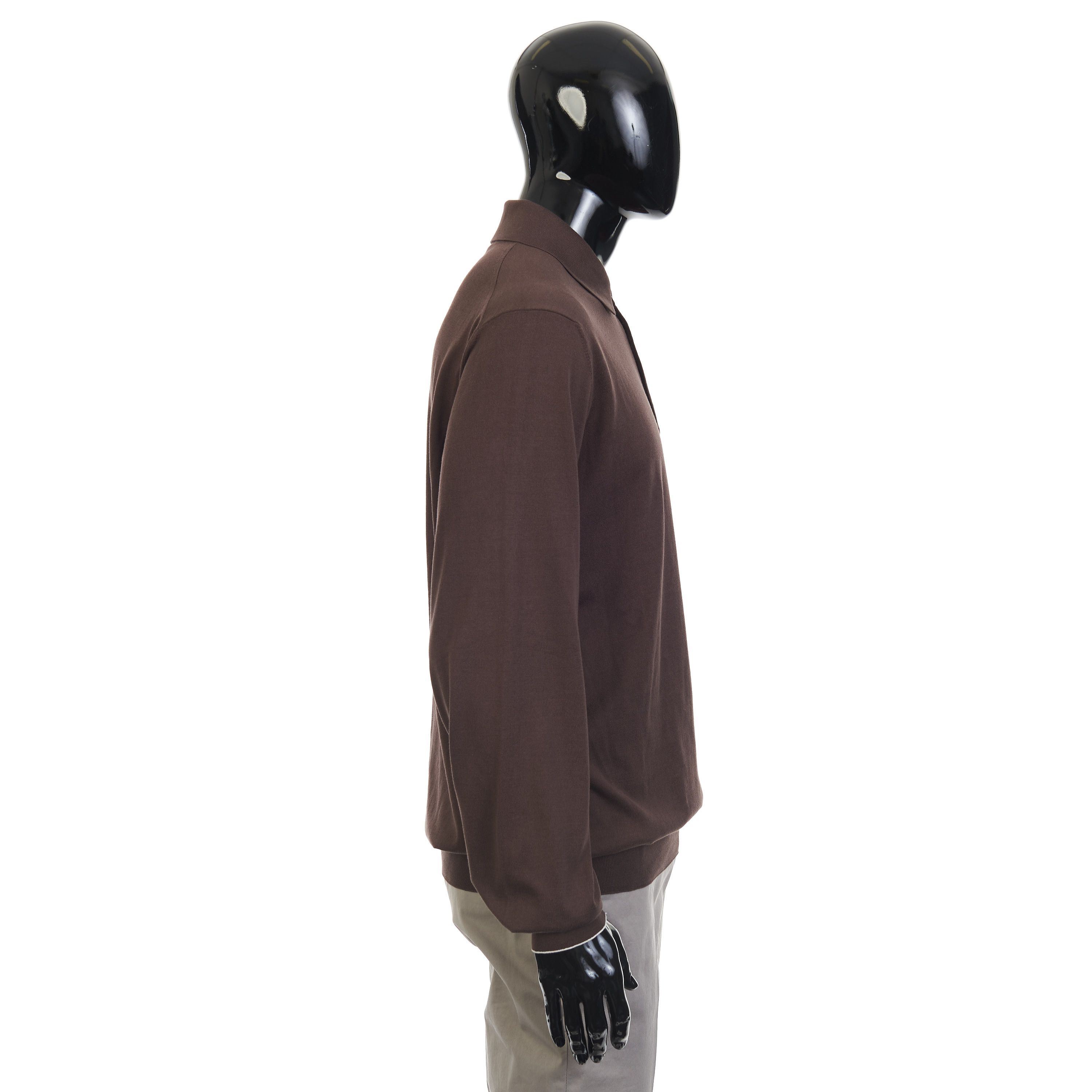Brunello Cucinelli Brown Lightweight Cotton Knit Polo Shirt Size 58 Size US XXL / EU 58 / 5 - 8 Thumbnail