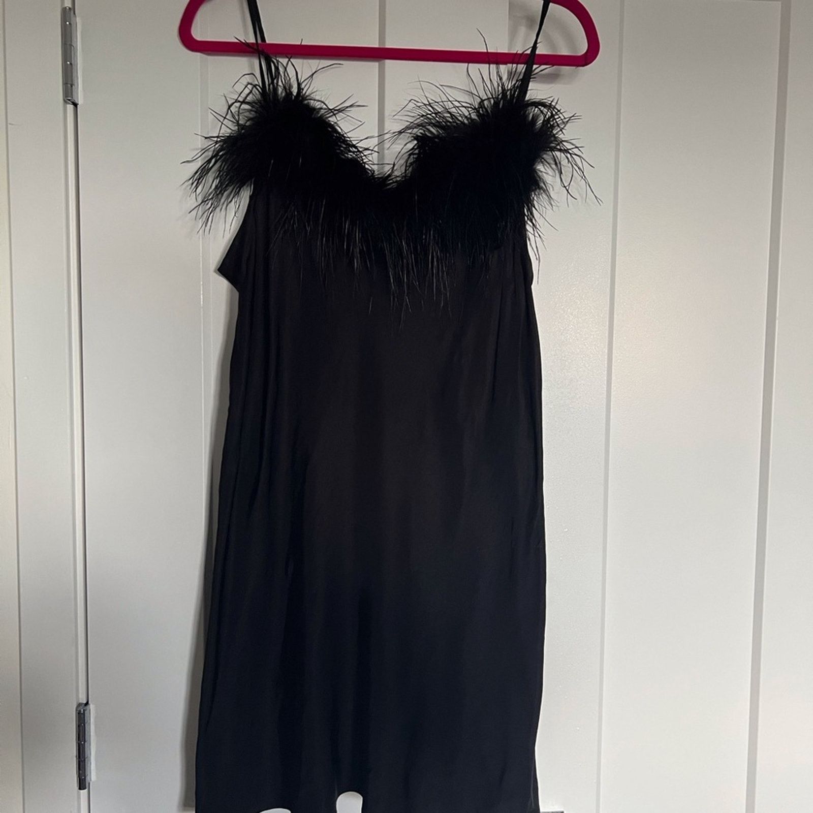 Sleeper Sleeper Boheme Mini Slip Dress Feathers feather trim Black S Size S / US 4 / IT 40 - 5 Thumbnail