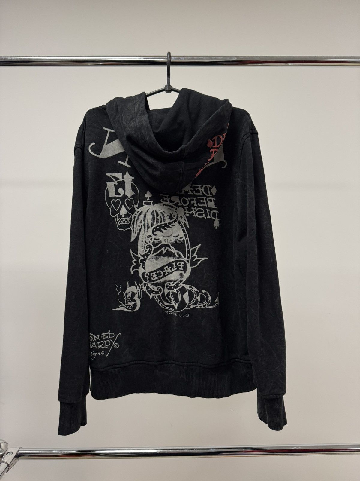 Christian Audigier × Ed Hardy × Japanese Brand Ed Hardy By Christian Audigier Full Zip Hoodie Y2K Style Size US XL / EU 56 / 4 - 3 Thumbnail