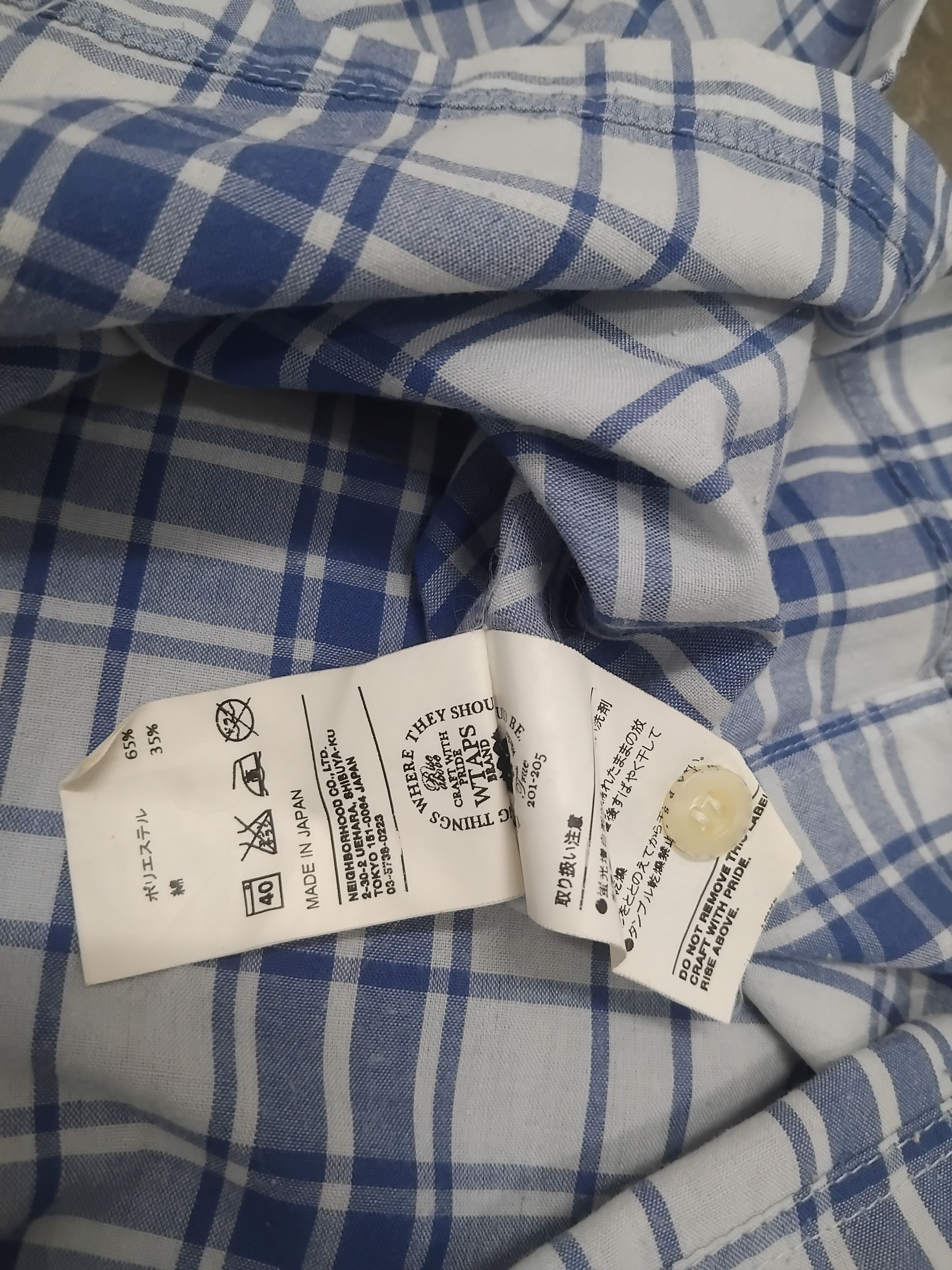 Japanese Brand 💥WTAPS Union L/S Checkered Shirt Size US L / EU 52-54 / 3 - 8 Thumbnail