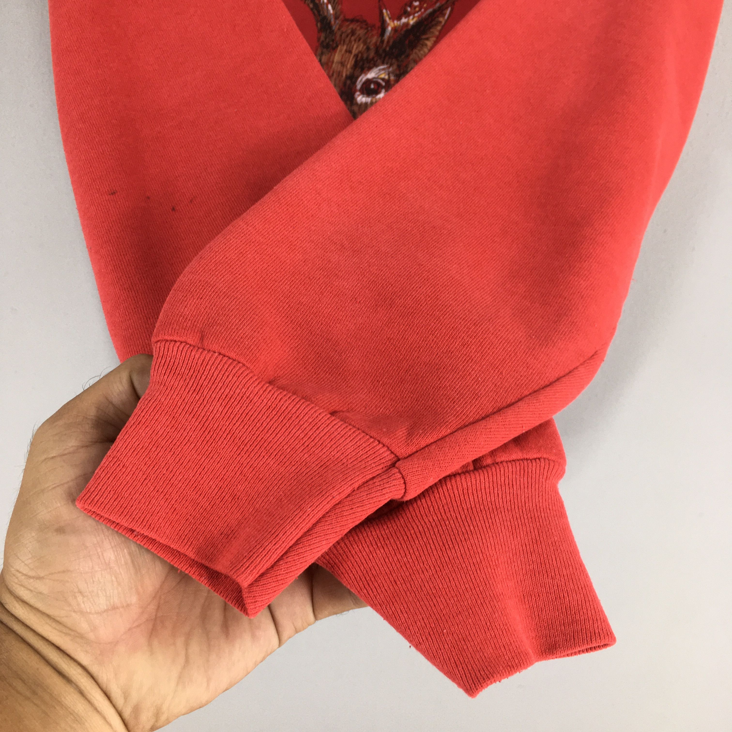 Habitat × Vintage Vintage 80s Deer Animal Whitetail Red Sweatshirt Medium Size US M / EU 48-50 / 2 - 4 Thumbnail
