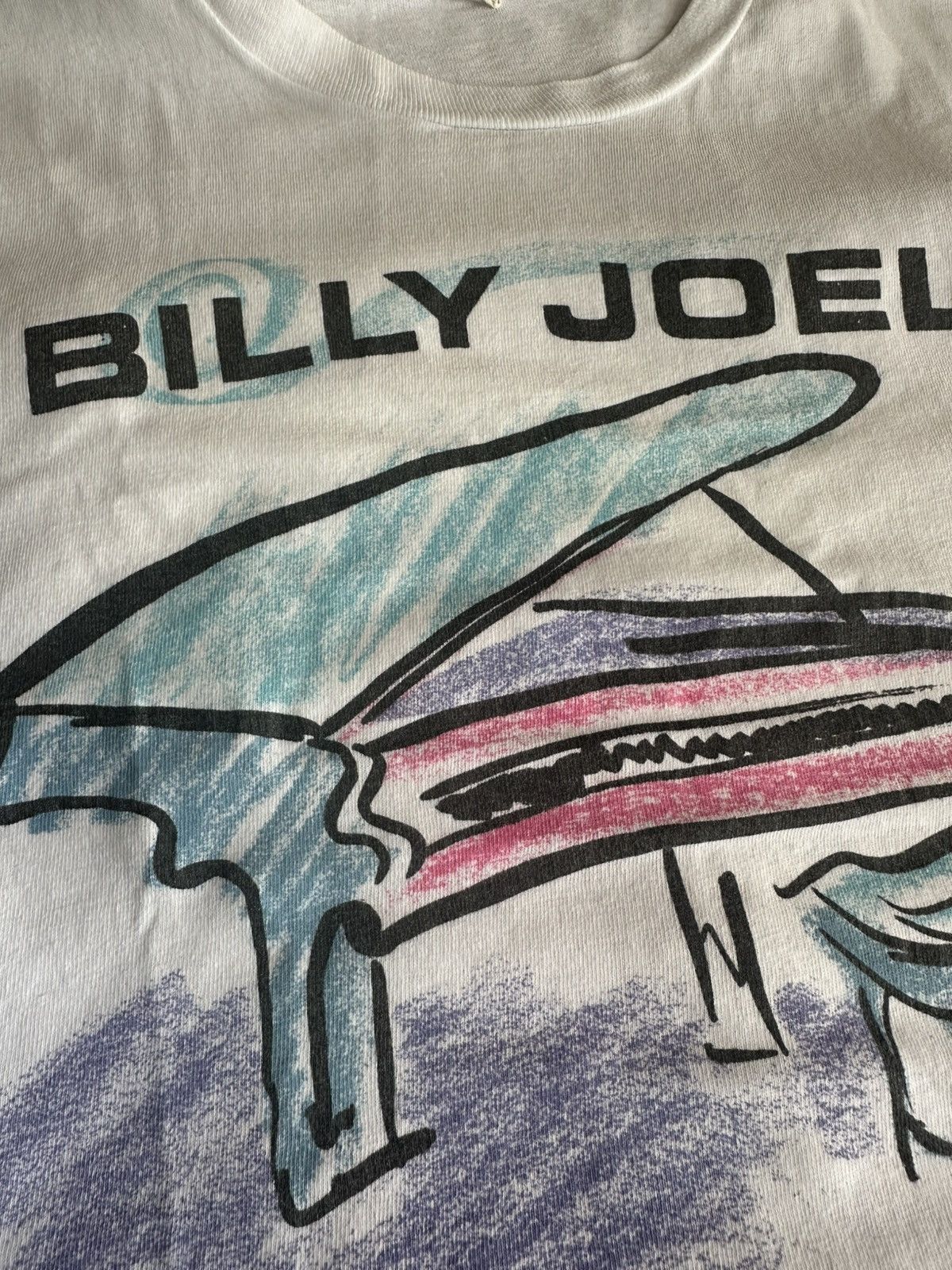 Vintage Vintage 80s Billy Joel Bridge Tour 86/87 Piano Tshirt Size US M / EU 48-50 / 2 - 3 Thumbnail