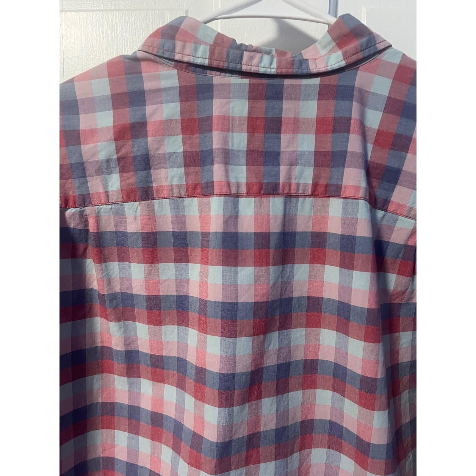 American Eagle Outfitters American Eagle Button Down Mens L Red Blue Plaid Soft Shirt Size US L / EU 52-54 / 3 - 7 Thumbnail