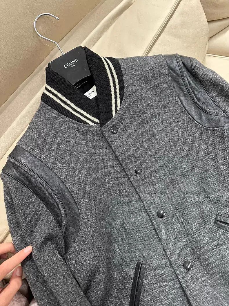 Saint Laurent Paris Saint Laurent Paris Snowflake gray lamb fur baseball suit Size US M / EU 48-50 / 2 - 4 Thumbnail