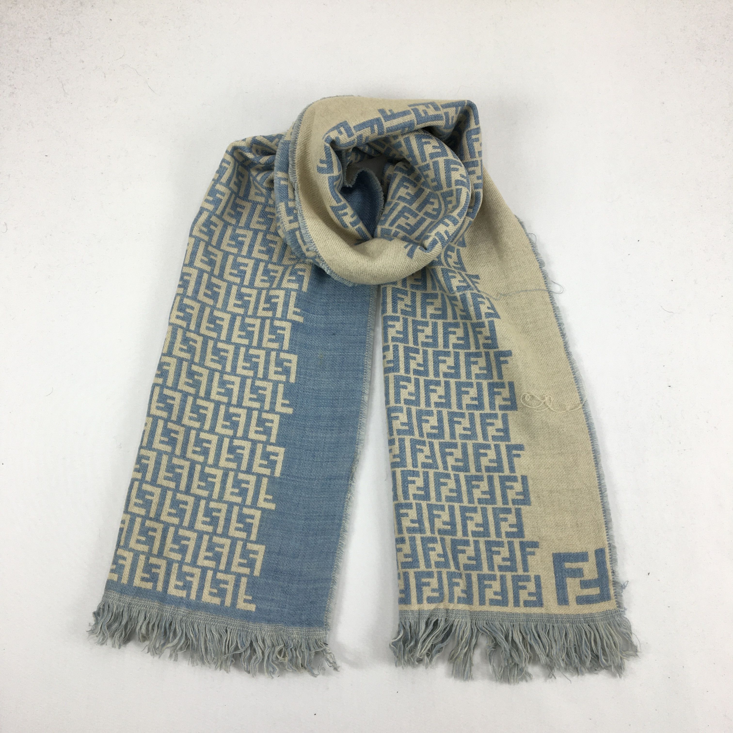 Fendi × Vintage Vintage Fendi Scarf Muffler FF Roma Monogram Wool Scarves Size ONE SIZE - 1 Thumbnail