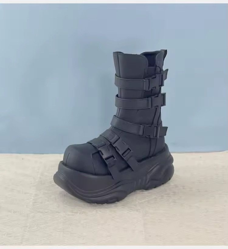 Other Gothic Punk Trendy Platform Black Boots Size US 7.5 / IT 37.5 - 4 Thumbnail