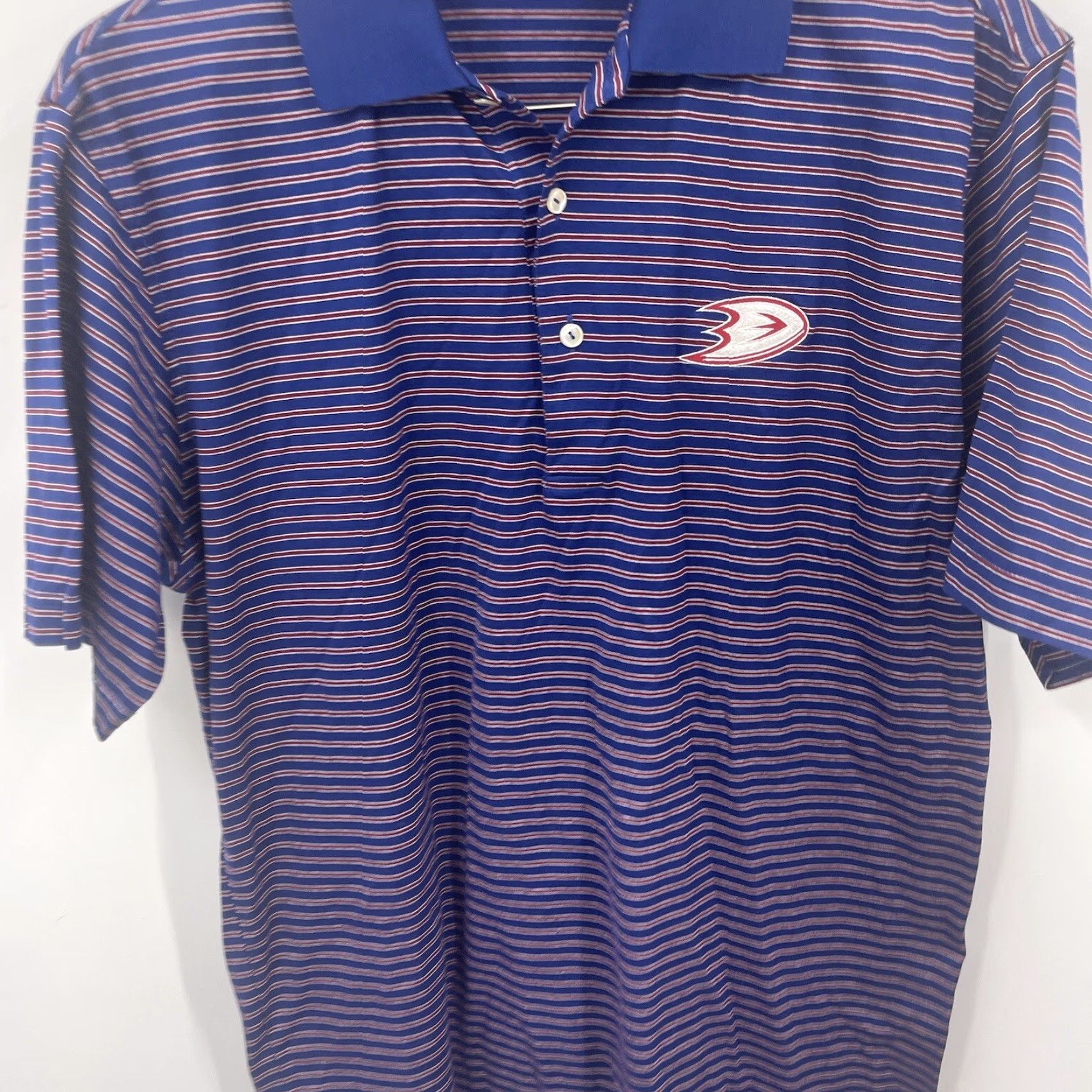 Peter Millar Peter Millar Polo Shirt Men M Red Blue Striped Short Sleeve Golf Preppy Dad Size US M / EU 48-50 / 2 - 6 Thumbnail