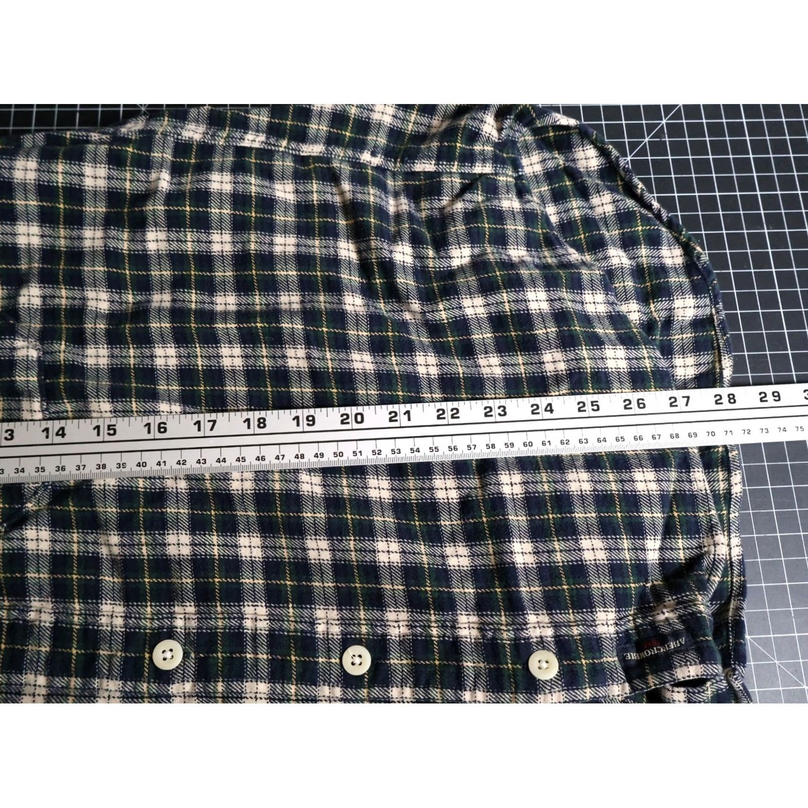Abercrombie & Fitch Abercrombie & Fitch Button-Up Shirt Men's Medium Green Blue Plaid Flannel Relaxed Fit Size US M / EU 48-50 / 2 - 5 Thumbnail