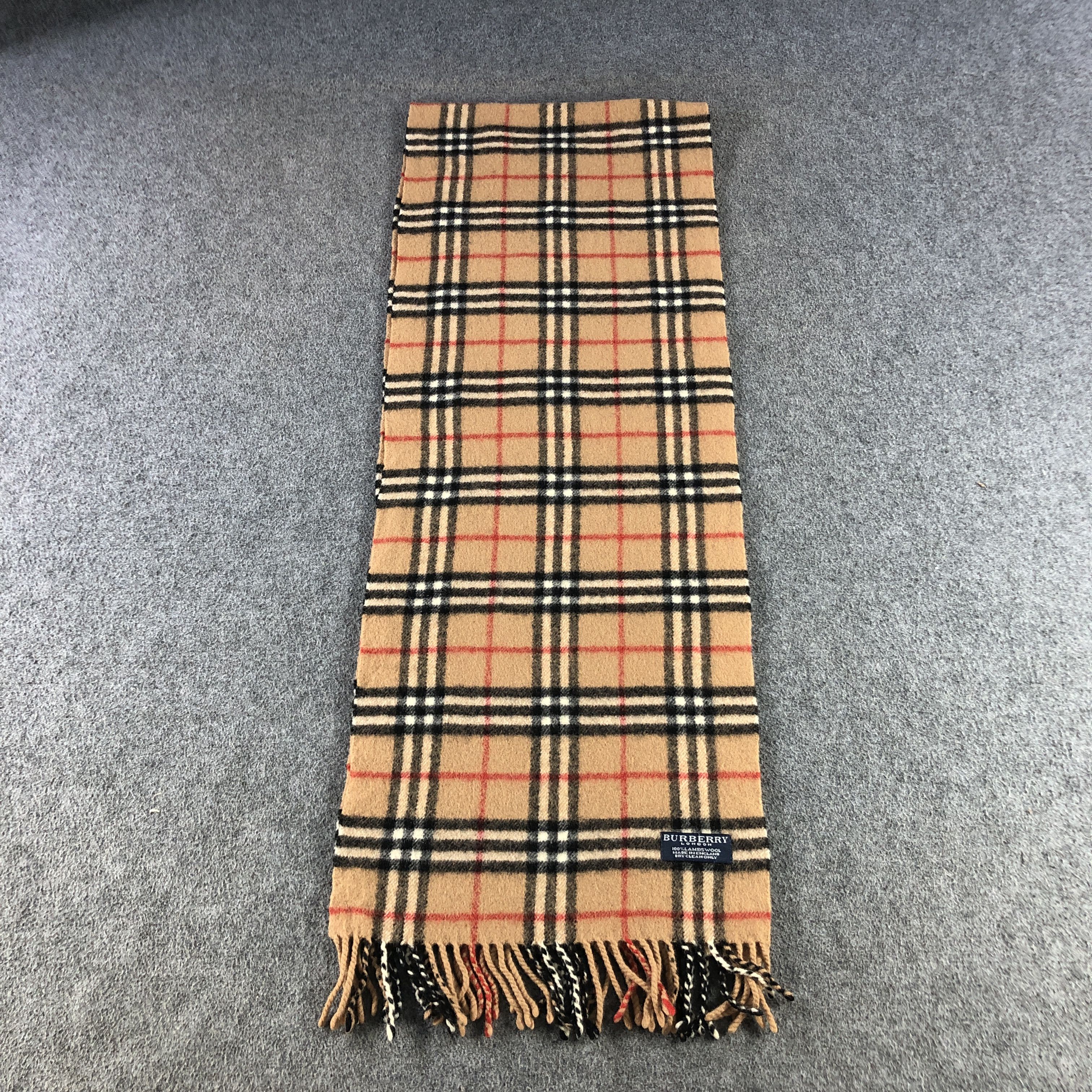 Burberry Burberry Tan Nova Check Wool Scarf Muffler V2875 Size ONE SIZE - 2 Thumbnail