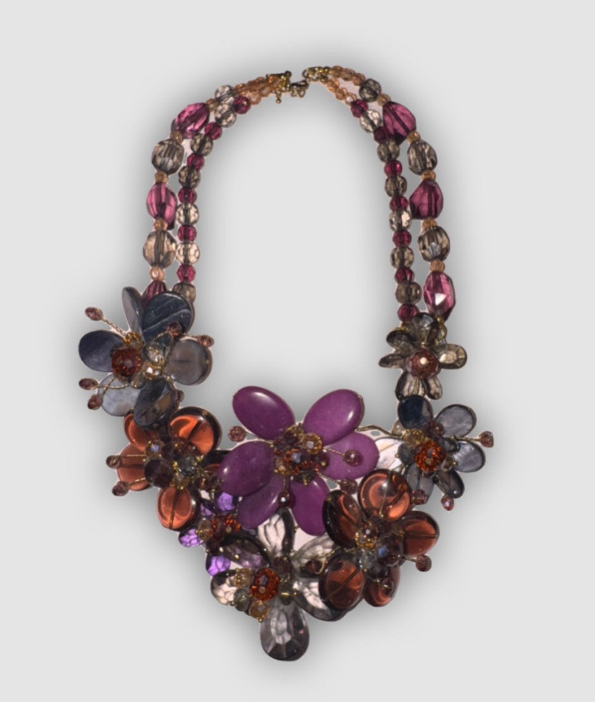 Handmade Fantasy Maximalist Flower Necklace Size ONE SIZE - 1 Thumbnail