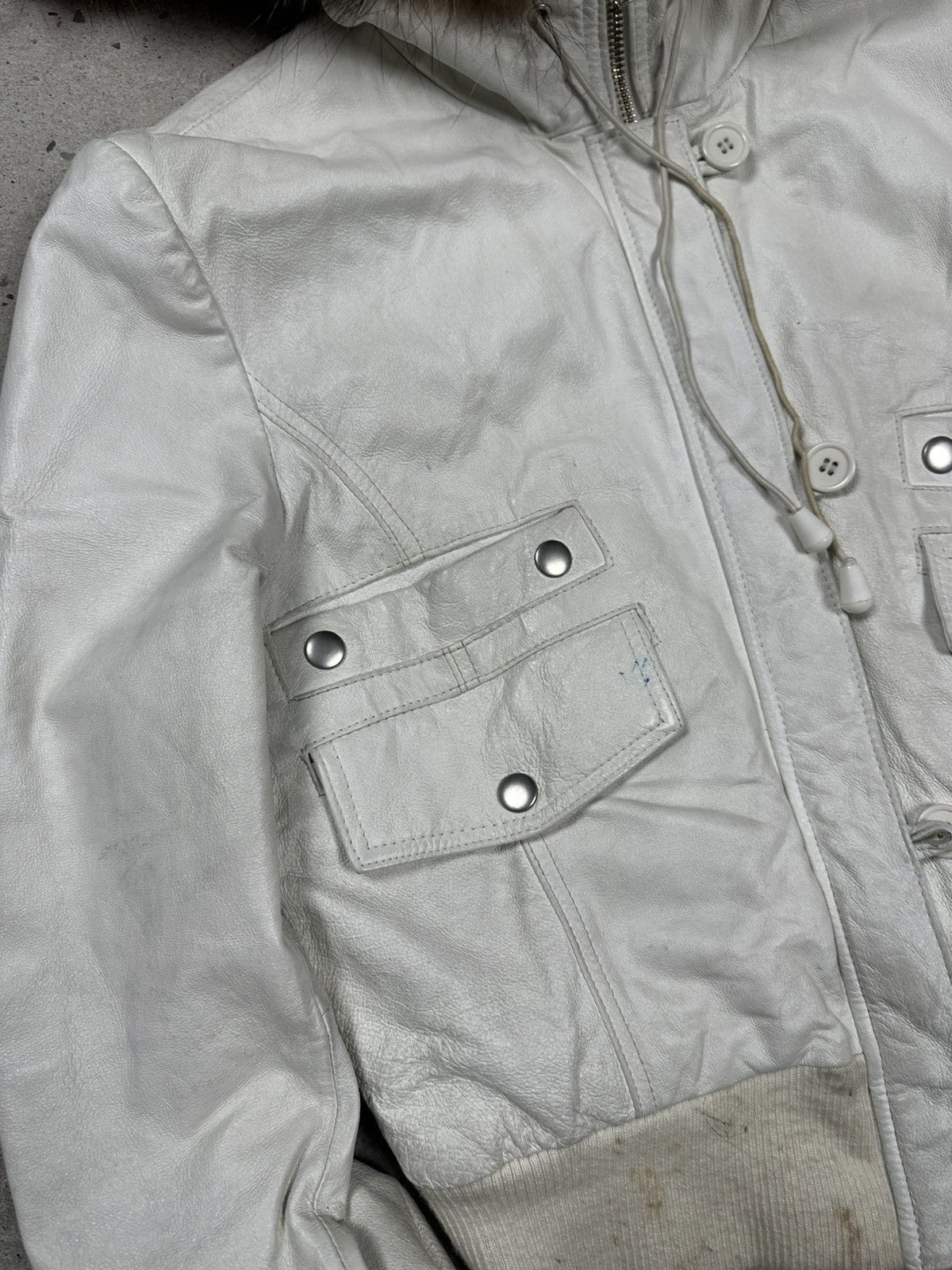 Japanese Brand Vintage Y2K N2B Leather Bomber Racoon Fur Jacket Flyers Size US S / EU 44-46 / 1 - 7 Thumbnail