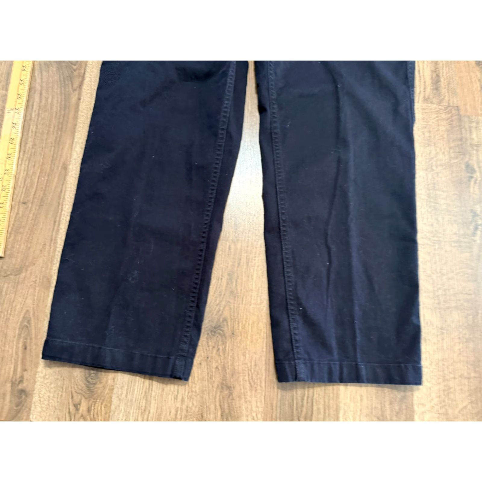 Lands' End Lands' End Pants Women's 12 Petite Navy Blue Denim Straight Leg Pockets Size 34" / US 12 / IT 48 - 3 Thumbnail
