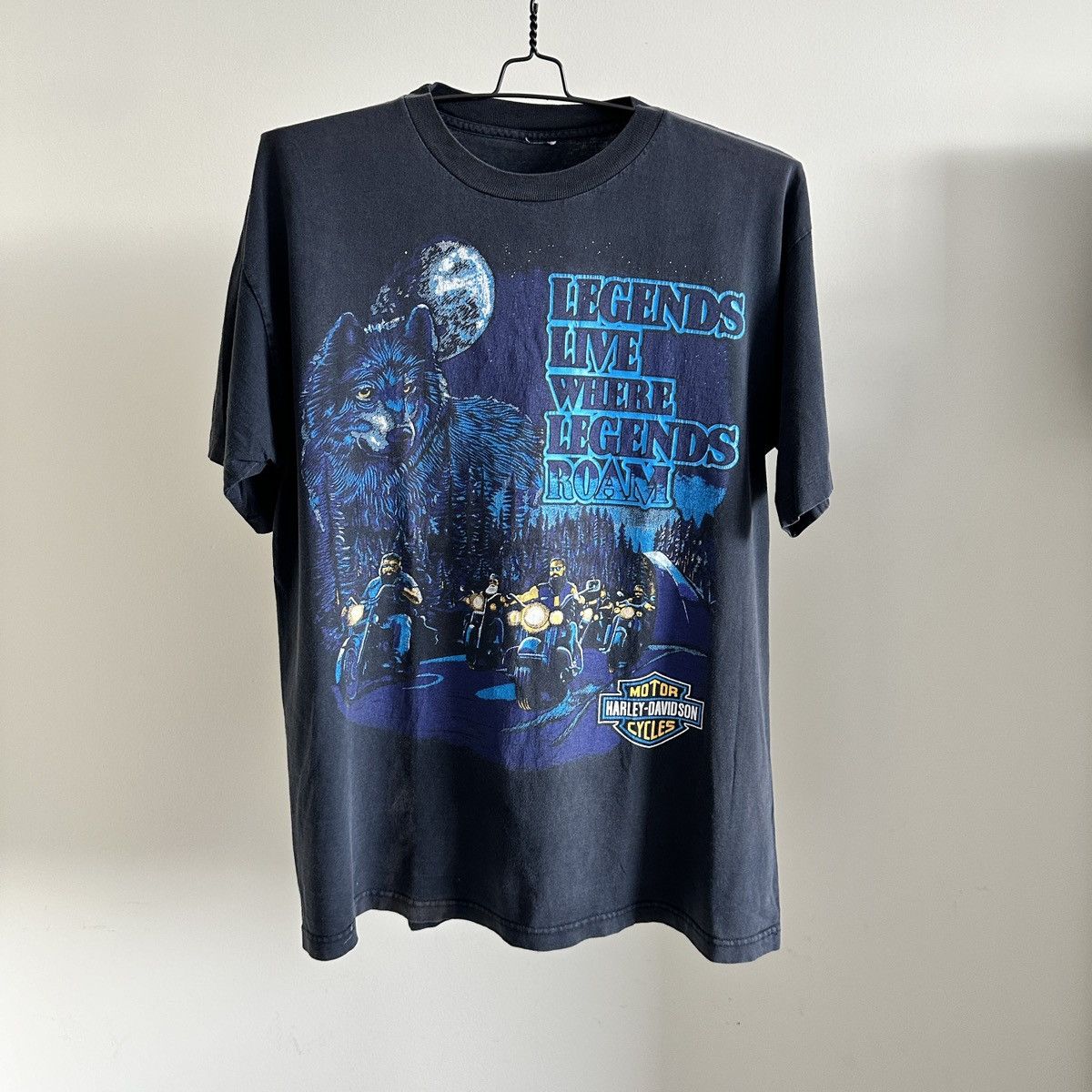 Harley Davidson × Vintage Vintage Harley Davidson T-Shirt Size XL 1990s Single Stitch Size US XL / EU 56 / 4 - 2 Thumbnail