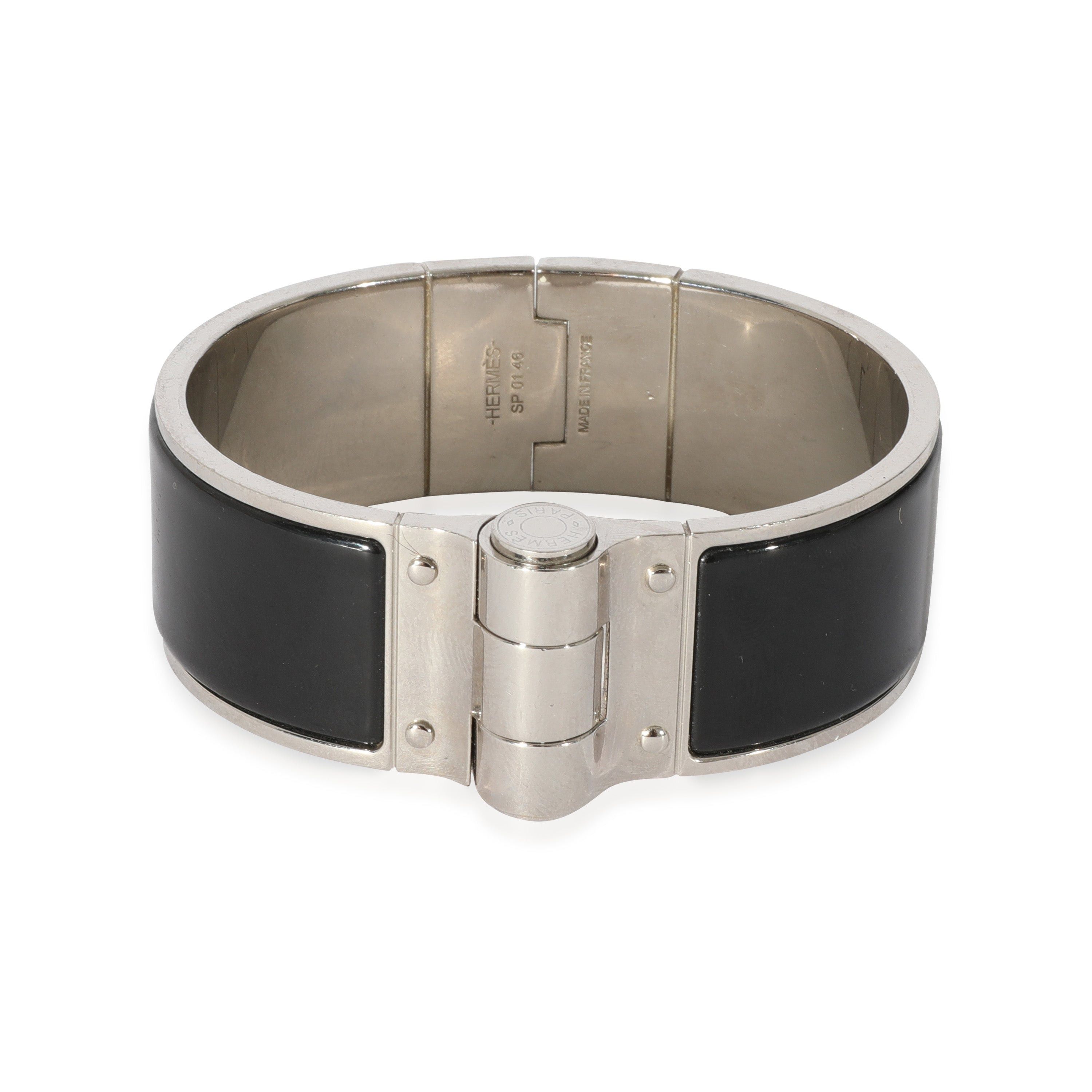 image of Hermes Charniere 22 Mm Bracelet In Noir in Black, Women's