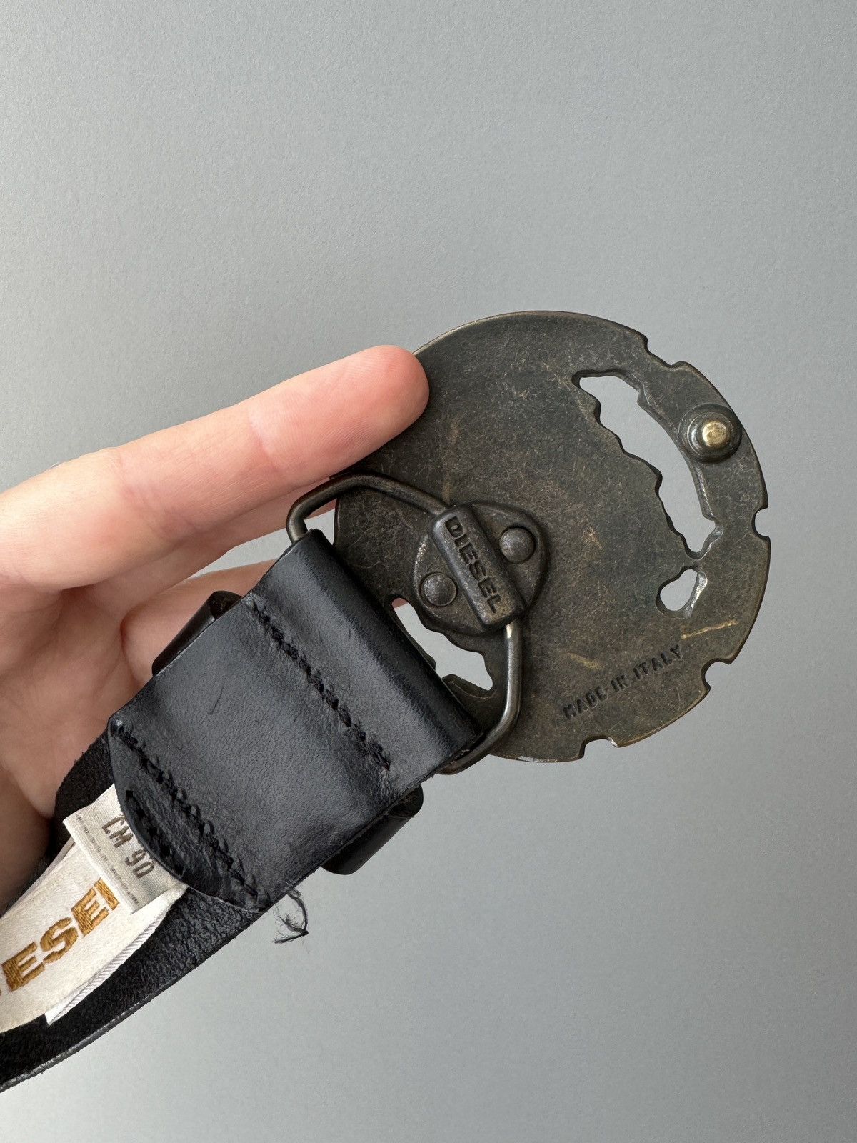 Diesel Vintage Diesel Leather Big Logo Punk Metal y2k belt Size ONE SIZE - 3 Thumbnail