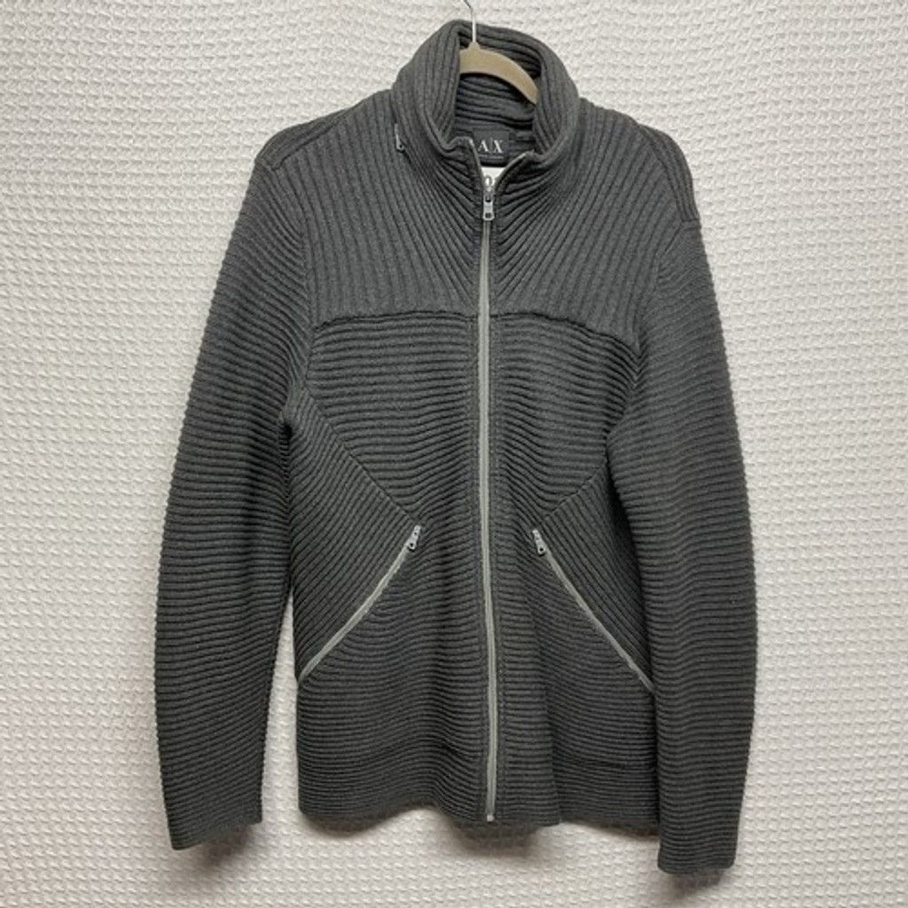 Armani Exchange Armani Exchange Hooded Ribbed Full Zip Jacket Sweater Men M Size US M / EU 48-50 / 2 - 1 Thumbnail