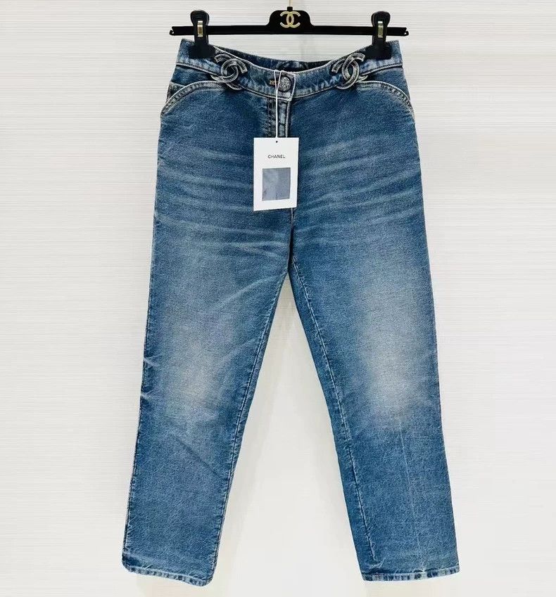 Chanel Chanel 24s waist double c straight jeans Size 24" / US 00 / IT 34 - 1 Thumbnail