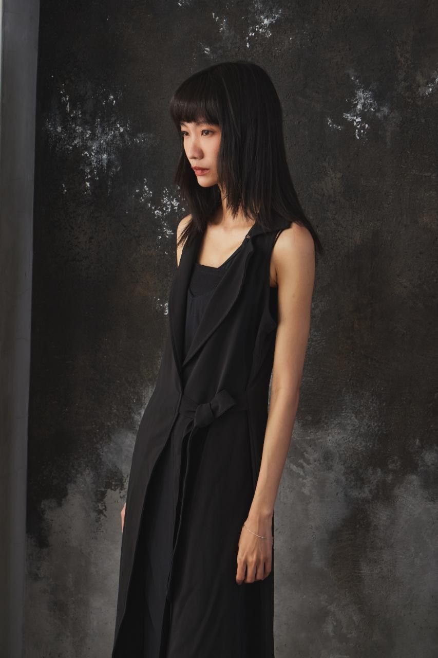 La Haine Inside Us La Haine Inside Us Cutout Leather-Paneled Long Vest Dress Size M / US 6-8 / IT 42-44 - 5 Thumbnail