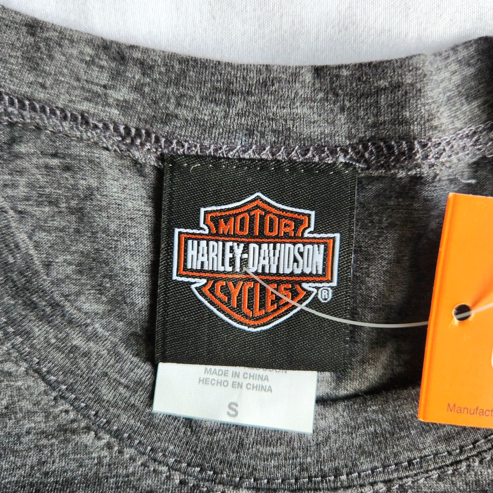 Harley Davidson Harley-Davidson T-Shirt Womens S Grey Graphic Logo Biker Motorcycle 2000's Y2K Cap Crew Neck Short Sleeve Cotton Polyester Shirt Size S / US 4 / IT 40 - 5 Thumbnail