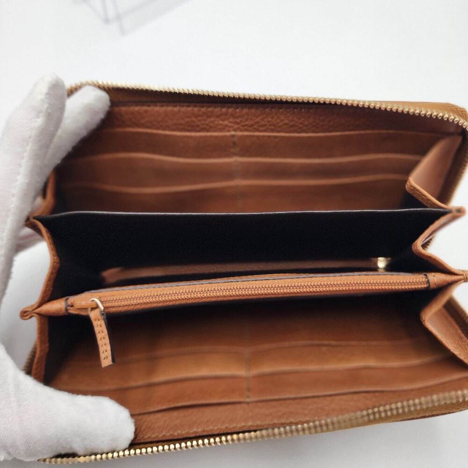 Gucci New GUCCI GG CALF LEATHER TASSEL LONG WALLET IN WHISKY BROWN Size ONE SIZE - 3 Thumbnail