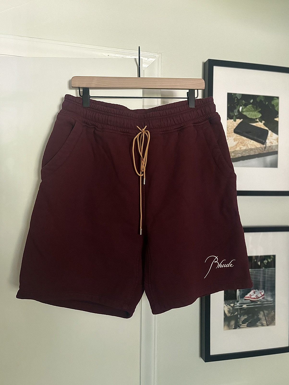 image of Rhude XL - Thick Script Shorts in Black, Men's (Size 36)