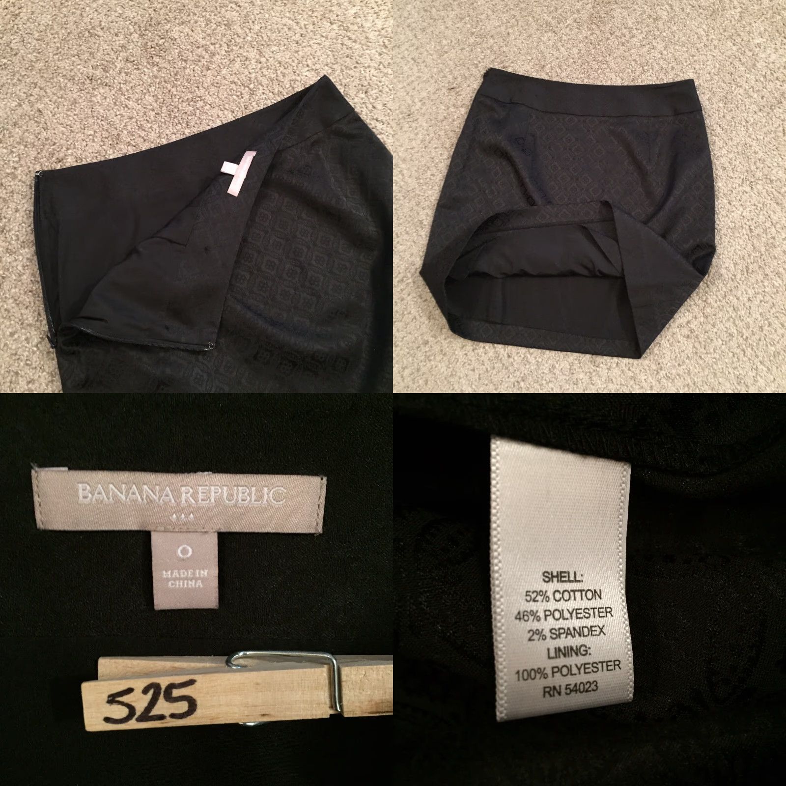 Banana Republic Banana Republic Pencil Skirt Skirt Black 0 Geometric Knee Length Lined A-Line Women Size 25" / US 0 / IT 36 - 8 Thumbnail