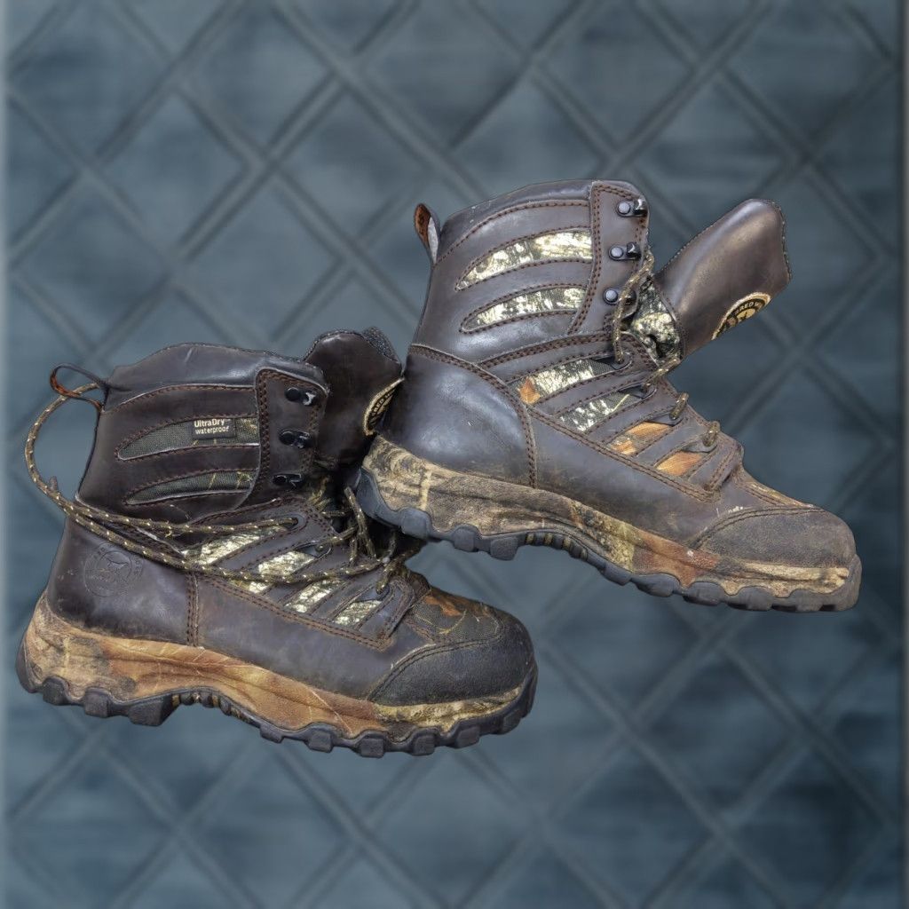 Vintage Irish Setter Hunt Snow Boots Womens US 8 Brown Leather Camouflage Waterproof 3887 Size US 8 / IT 38 - 1 Thumbnail