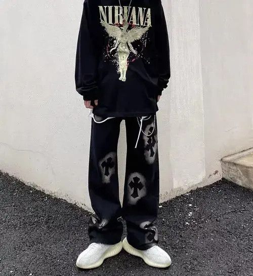 Japanese Brand × Jean Retro vibe street hip hop cross bootcut jeans Size US 32 / EU 48 - 2 Thumbnail
