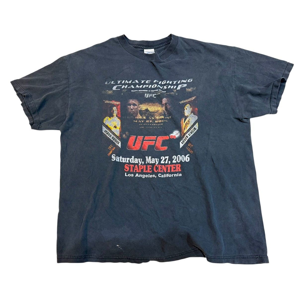 UFC Vintage 00s UFC 60 Hughes vs Gracie Bootleg T Shirt MMA Size US XL / EU 56 / 4 - 1 Thumbnail