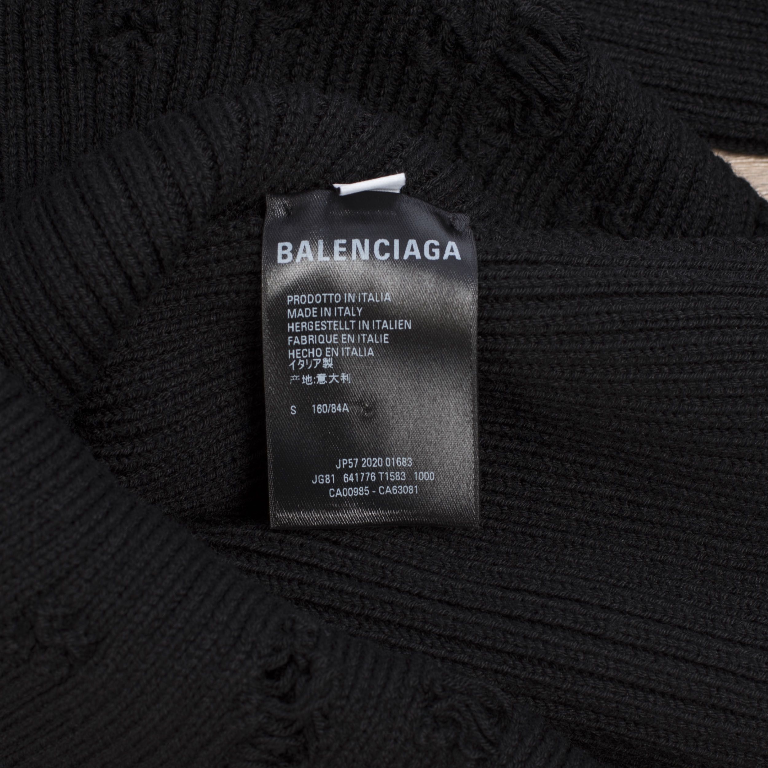 Balenciaga Distressed Long Sleeve Turtleneck Top In Black Rib Knit Size S / US 4 / IT 40 - 11 Thumbnail