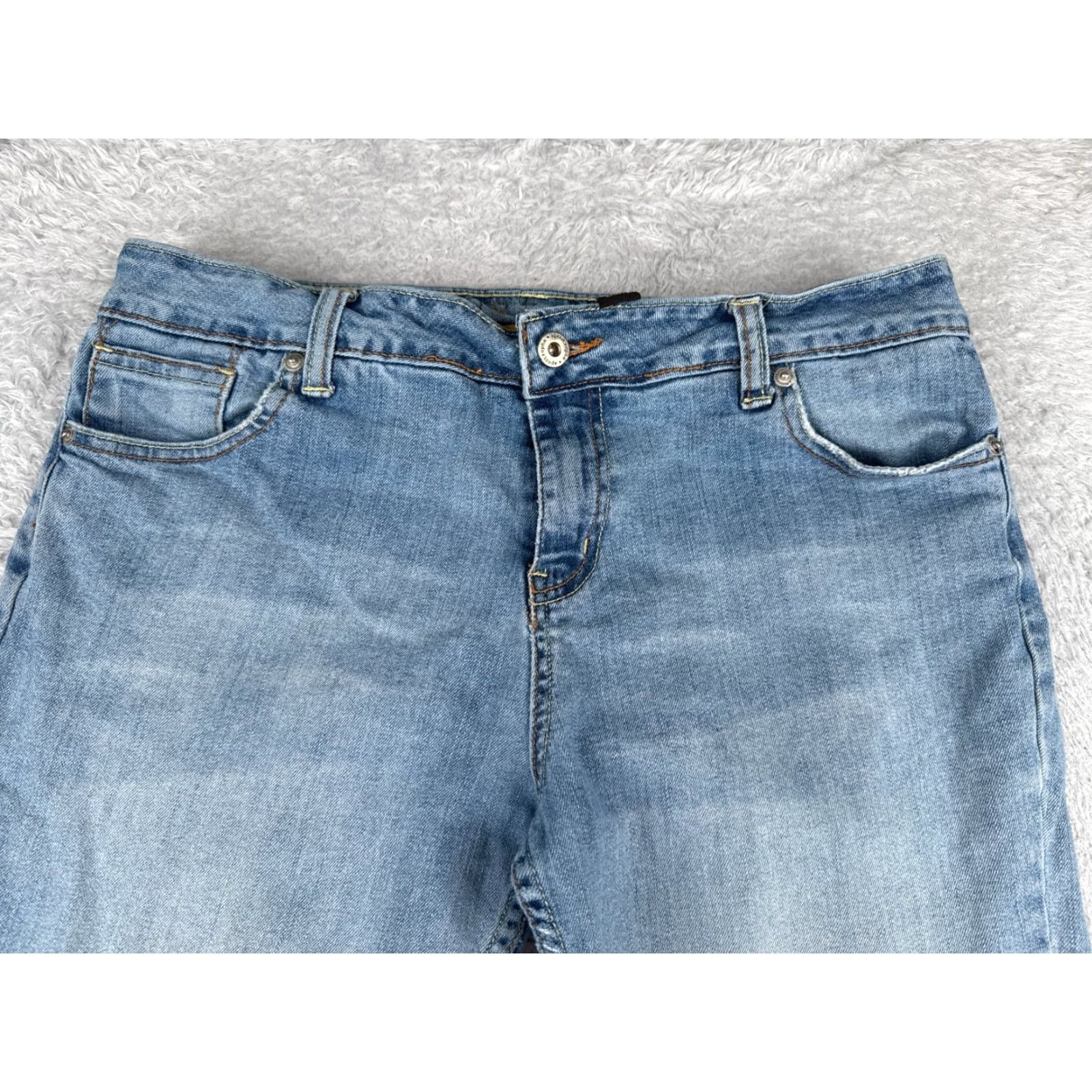 Vintage Max Jeans Women's Jeans 12P Bootcut Denim Blue Mid Rise 32x26 Distressed Stretch 5-Pocket Retro Womens Size 34" / US 12 / IT 48 - 4 Thumbnail